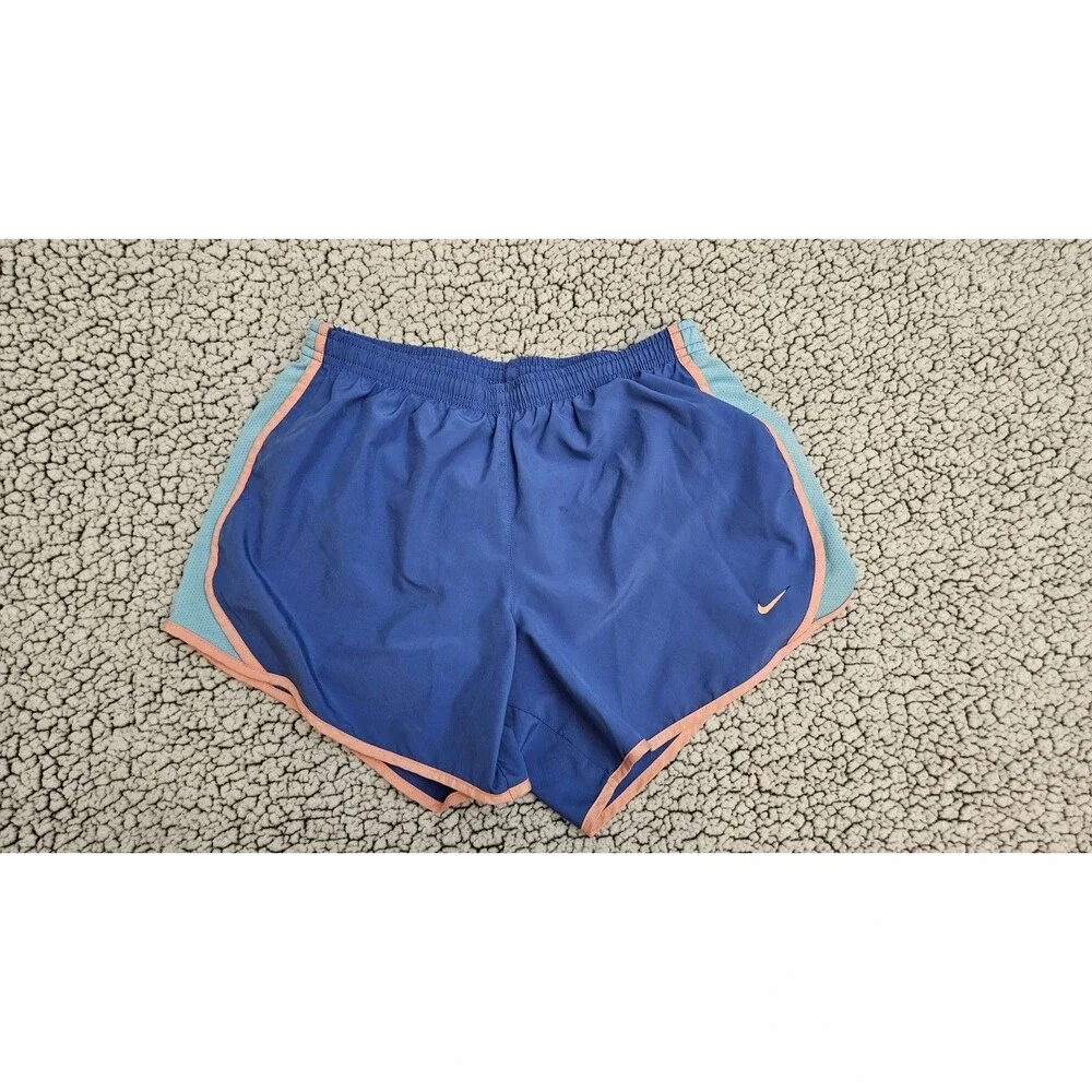 Nike Girls XL Blue Pink Dri-FIT Tempo Running Athletic Shorts Mesh Trim Built-In